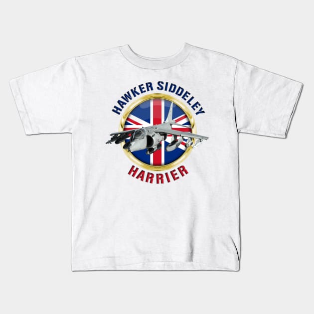 RAF Hawker Siddeley Harrier Kids T-Shirt by MilMerchant